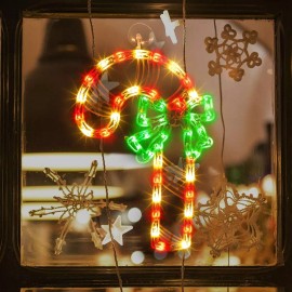 LH 18" Lighted Candy Cane 50 Lights Window Christmas Sculpture Decoration New