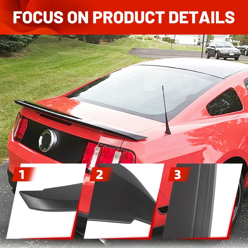 ECOTRIC Rear Trunk Spoiler Wing Compatible with 2010-2014 Ford Mustang