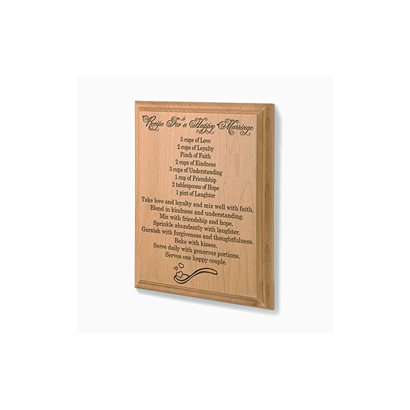 Kate Posh - Recipe For A Happy Marriage Wooden Plaque