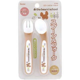 Skater SFB2-A Children's Spoon and Fork Set, Bear's School, 4.7 inches (12 cm)