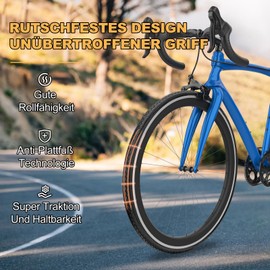 Hycline Road Bike Tyres 28 Inches: 2 Pieces 700 x 25C Folding Tyres Bicycle Tyre Bicycle Coat