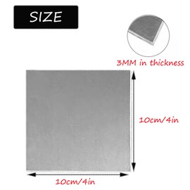 DARENYI DARENYI Stainless Steel Sheet 3mm 304 Stainless Steel Plate Sheet 10 x 10cm Sheet Metal for Repairing, Welding, Project, Crafting