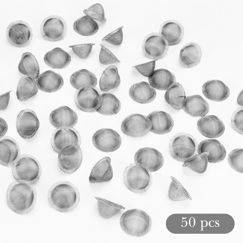Linkidea 50pcs Stainless Steel Pipe Screens, 0.6" Pipe Metal Clean