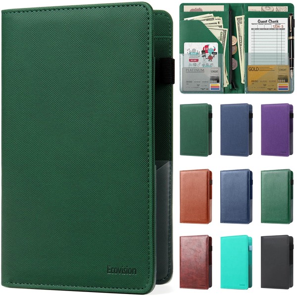 EcoVision Server Book for Waitress/Waiter Book, Premium Pu Leather Waitress