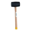 SK11 Wooden Handle Rubber Hammer, 1-1/2 LBS, Black Rubber