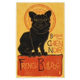 Lantern Press 16x24 Inch Giclee Print, French Bulldog, Retro Chien Noir Ad