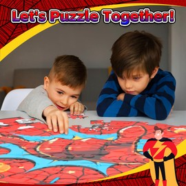 Spider Floor Puzzle for Kids 4-8, Large 70 Piece Puzzles for Kids 3-5,Jigsaw Puzzle for Kids Ages 4-8, Preschool Toys Christmas Birthday Gifts for 3 4 5 6 7 8 Years Old Toddlers Boys Girls Children