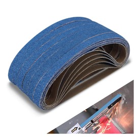 1/2 x 18 Inch Sanding Belts, 36 Pcs 80 Grit, Zirconia Sanding Belts for Medium-Fine Metal Polishing, Woodworking, Surface Refining