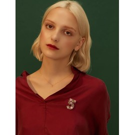 Lucky Number Five Brooch Pin Rhinestone Cubic Zirconia Corsages Scarves Pins Badge Lapel Dress Suit Jacket Accessories Brooches Pins Fashion Christmas Birthday Jewelry Gifts for Women Girls Men