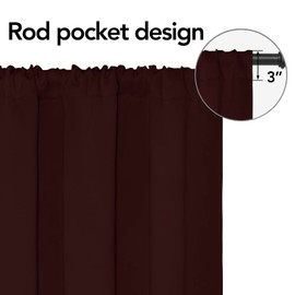Easy-Going Rod Pocket Blackout Curtains for Bedroom, Room Darkening Window Curtains for Living Room, Thermal Insulated Noise Reduction Solid Window Drapes, 2 Panels(42x45 in, Wine)