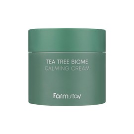Farm Stay FARMSTAY Tea Tree Biome Calming Cream - Daily Face Moisturizer, Korean Skin Care, Calming and Hydrating Cream for Dry, Sensitive Skin, Tea Tree Face Cream, Wrinkle Improvement, 2.70 Fl. Oz / 80ml