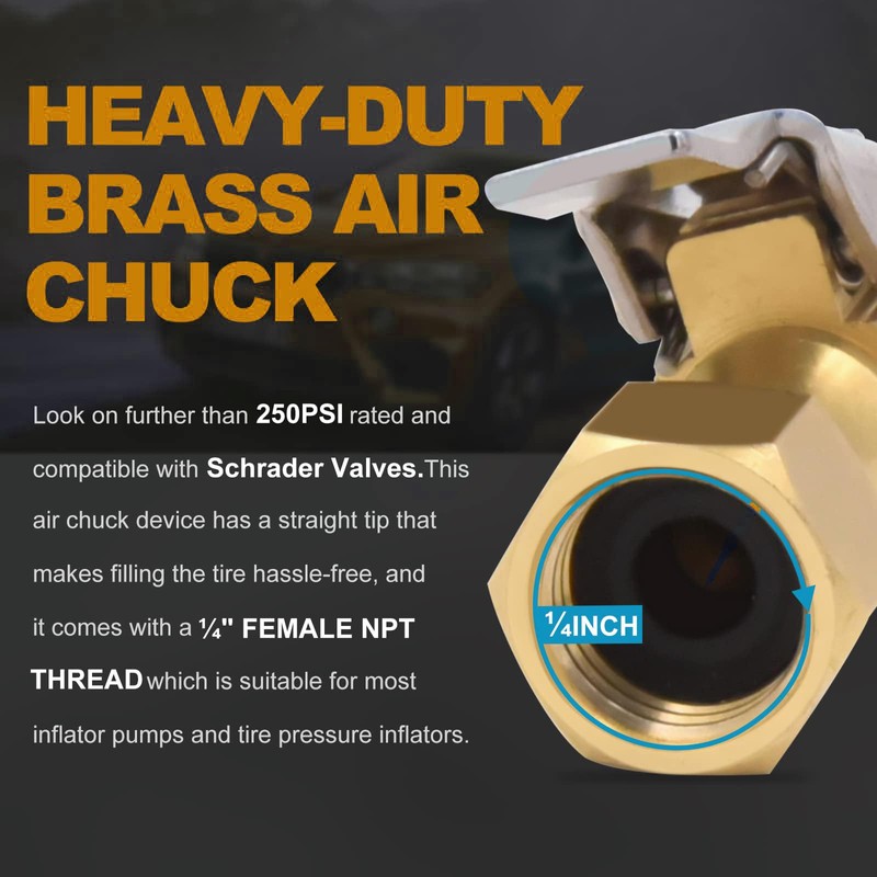 MACHSWON Pack of 3 Air Chucks Heavy Duty Closed Flow