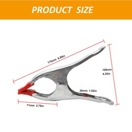 4 Pack - 7" inch Heavy Duty Spring Metal Clamp for Self-Healing Infinity Target Spring Clamps for Gun Targets, Rubber Shooting Straps, Archery Target, Shooting Range Accessories (4)