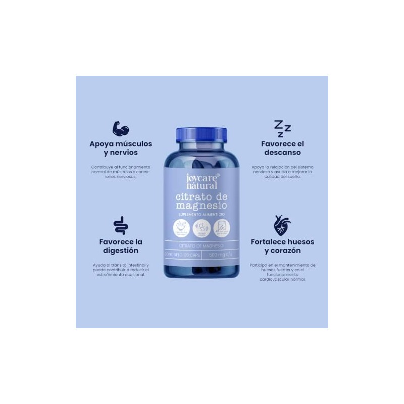 JOYCARE NATURAL Citrato de Magnesio en Cápsulas Relajación y el
