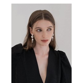 Gold Women's Wedding Bridal Dangle Earrings Bohemian Boho Cubic Zirconia CZ Rhinestone Crystal Floral Chandelier Teardrop Bling Unique Wedding Jewelry Gift for Bride Bridesmaids