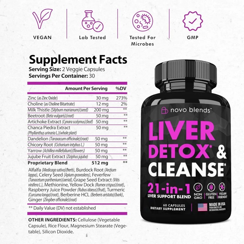 Limpieza Desintoxica De Hígado 21en1 Americano Prime 60cap