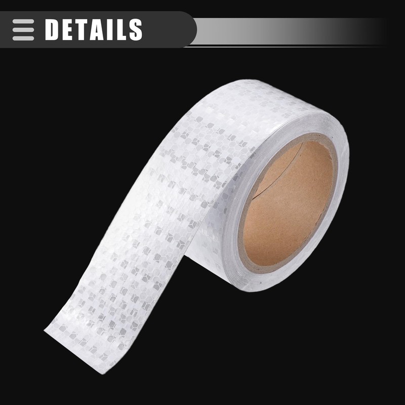 Motoforti Reflective Tape, 1cmx8m, Weather Resistant, PVC, Silver Tone