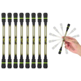 PATIKIL 8 Pcs Spinning Pen, 0.5mm Gel Pens Black Ink Rollerball Pens Fidget Rolling Finger Cool with Weighted Ball for Adults Game Entertainment Pressure Reduce Office, Yellow