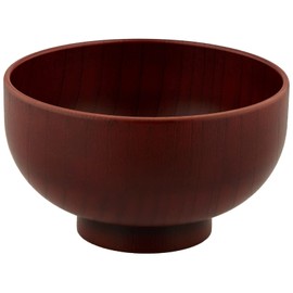 Fukui Craft 30044160 Heat Resistant Diameter 4.5 inches (115 mm) Wood Style Soup Bowl Red