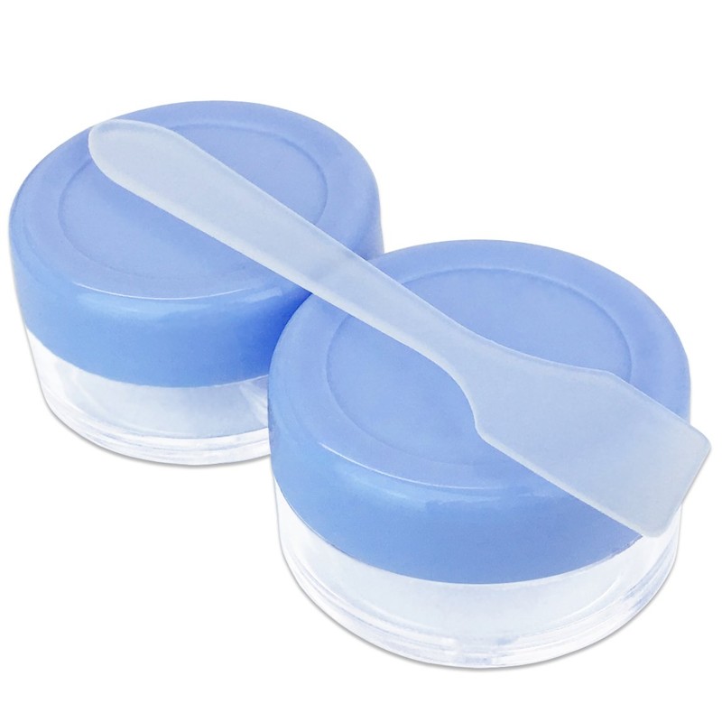 Beauticom® 12 Pieces 10G/10ML Clear Plastic Jars with Lavender Blue