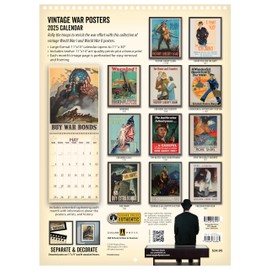 Asgard Press 2025 Vintage War Posters Calendar, 16 Months, Frame-Ready American Wartime Poster Art, 11”x30” (Size When Open)