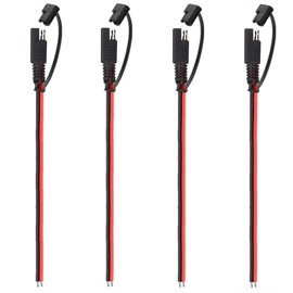 4 PCS 12V SAE TO SAE Quick Disconnect Extension Cable With DC Connection Cord Plug 1 Foot 18AWG Gauge,DIY Sae Power Connector,4 pcs Extension Cable+4 pcs Dust Cap