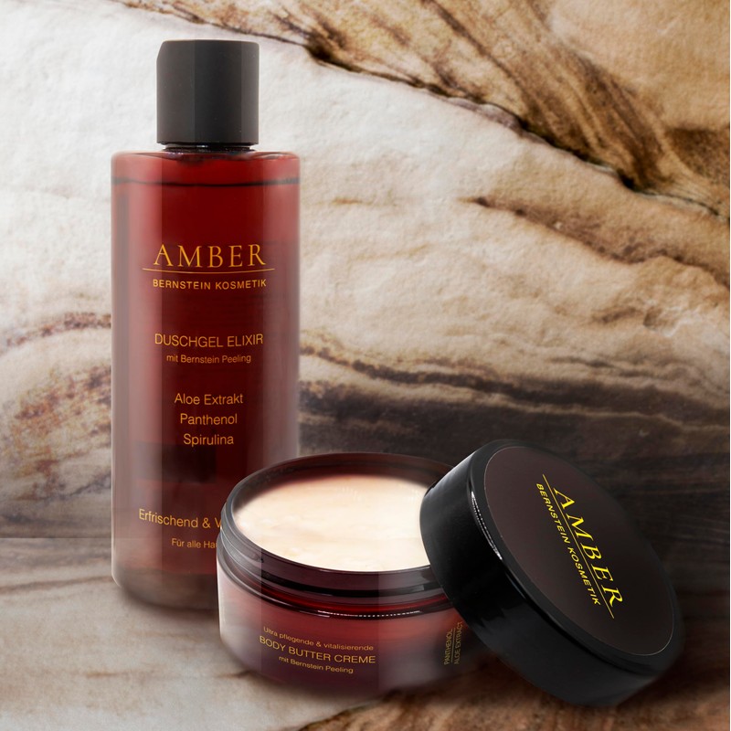 AMBER ULTRA pflegende & regenerierende BODY BUTTER CREME MIT BERNSTEIN-MIKROPEELING