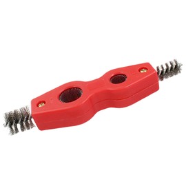 Hordion 4-in-1 Copper Pipe Cleaner, 1/2" & 3/4" Deburring Brush Inner & Outer Thread Cleaner Tool Copper Cleaning Brush for Brazing Plumbing Soldering (Red)