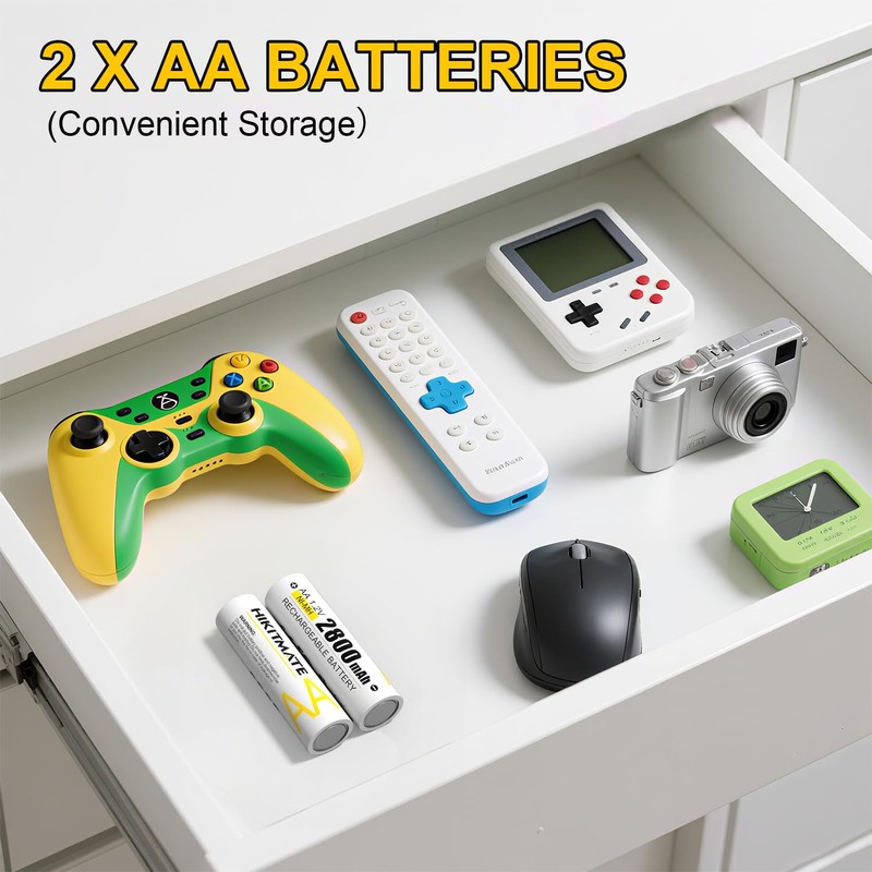 HIKITMATE Rechargeable AA Batteries 2800mAh 2 Pack - 1.2V Low