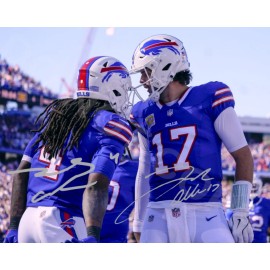 Josh Allen James Cook Auto 8x10 Photo Signed Buffalo Bills Reprint Football