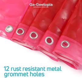Ga-Geetopia EVA 3D Red Pearl Water Cube Plastic Shower Curtain Liner - Premium Light Weight 72" x 72" Burgandy Bathroom Shower Showroom Curtain Liner with Rustproof Metal Gromments and Weighted Magnet