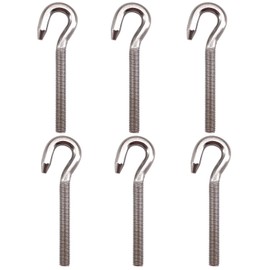 CYCOOPE Long Shank Hook Bolts M10 304 Stainless Steel Round Hooks Eyelet Bolts Ring Screw for Yacht Boat Marine Swing Chair Yoga Hammock 6 Pack
