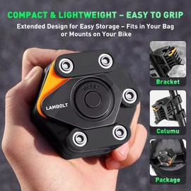 Lambolt Electric Scooter Lock - Heavy Duty Anti-Theft Folding Combination Bike Lock for Ebike | Compact Alloy Steel Security Chain Lock with Mounting Bracket