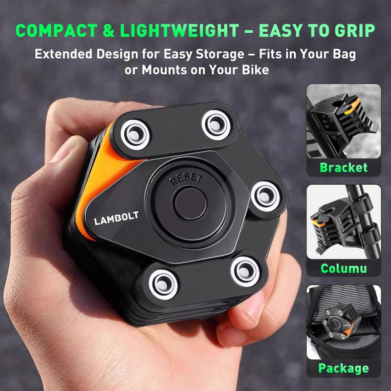Lambolt Electric Scooter Lock - Heavy Duty Anti-Theft Folding Combination