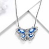 Aurora Tears Butterfly Necklace 925 Sterling Sliver September Birthstone Blue
