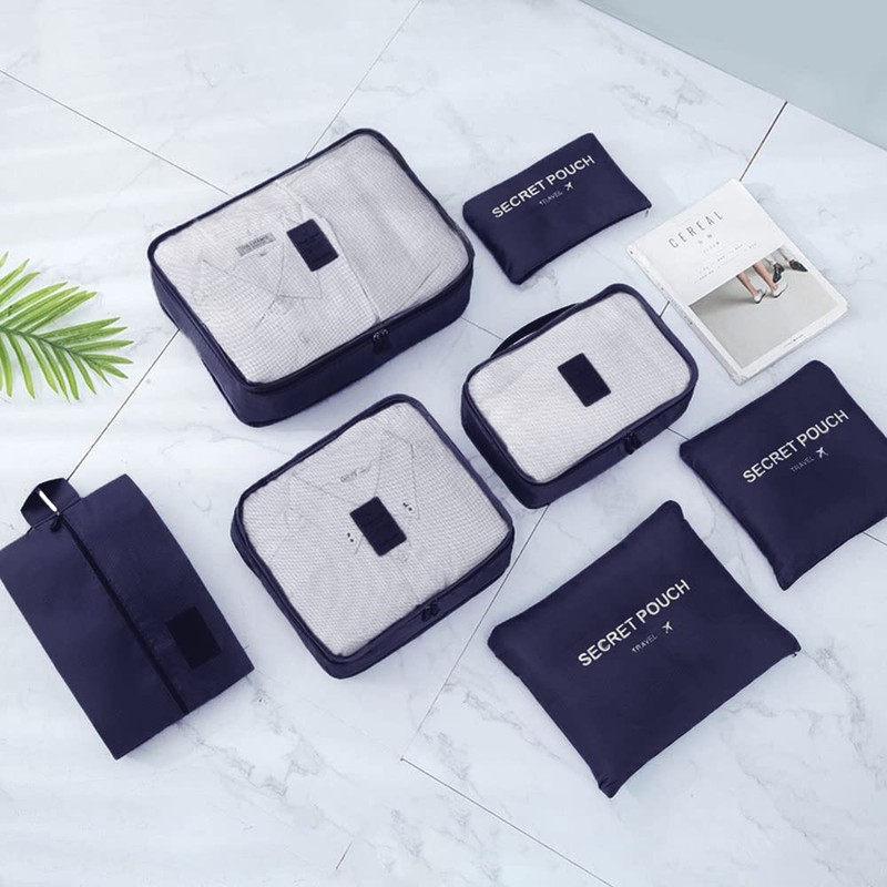 Natiform 7 Piece Label Pouches Organizer Bag Travel Storage Luggage