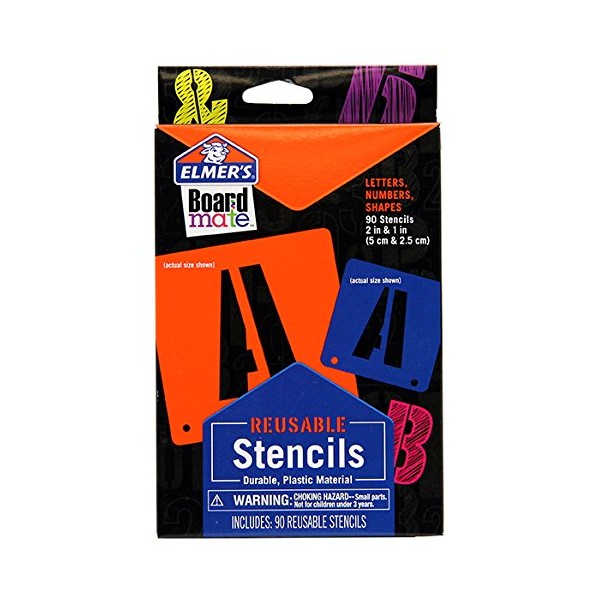 Elmer's Project Popperz Reusable Plastic Stencils, 2 Inch and 1