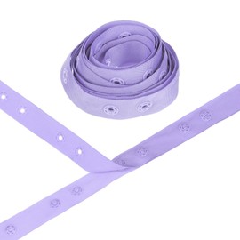 M METERXITY Plastic Snap Buttons, 2 Yards Plastic Snaps, Polyester Tape Hook & Eye Zipper Popper Press Stud Fastener for Sewing/Clothes/Fabric/DIY Craft [Light Purple, 36mm Spacing]