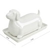 Colias Wing 3D Dachshund Shaped Ceramic Butter Dish with Lid