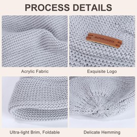 Winter Hats for Women,Thermal Ladies Winter Hats Wooly Hats Women with Brim,Slouchy Warm Beanie Hats for Women Womens Hats and Caps (Light Grey)