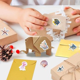 500 Pcs Fish Stickers - 10 Design Aesthetic Graffiti Round Seal Label Self-Adhesive Stickers Vinyl Stickers for DIY Crafts Home Classroom Rewards Greeting Cards Making Scrapbooking Decor