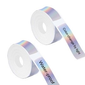 D30 Label Tape, D30 Labels 320 PCS Thermal Label, Compatible with D30 Label Maker, 12 x 40 mm (0.47 x 1.57 Inch) Holographic Reflective Label, Waterproof Adhesive Label Printer Tape Paper 2 Rolls