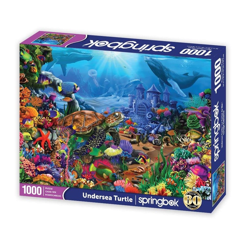 Springbok's 1000 Piece Jigsaw Puzzle Undersea Turtle - Made in