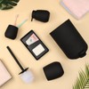 GAHEFY Black Bathroom Accessories Set with Small Trash Can 3