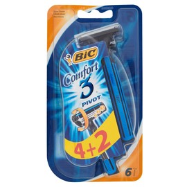 Bic Comfort 3 Pivot Rasoi Lame Usa e Getta, Confezione da 6