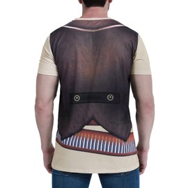 Funny World Men's Western Cowboy Costume T-Shirts, X-Large, Brown