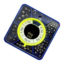 Fishing Split Shots, Small Angling Sinkers, Angling Gear Accessories, Set of 78 Portable Angler Sinkers for Pond River