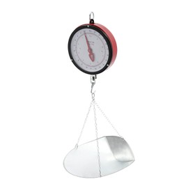 KOLHGNSE Double-Sided Dial Hanging Scale, Heavy Duty Mechanical Hanging Scale Pan for Deli Butcher Shipping (Black Red)