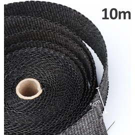 ilauke Heat Insulation Tape 50mm Wide Ceramic 10m + 7 Stainless Steel Pipe Clamps (500°C)