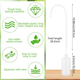 2 Pack Squeeze Bottle for Hanging Plants with Adjustable Angle, 19.6" Long Nozzle Watering Container for Outdoor Indoor Hanging Baskets
